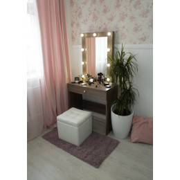 Дамский столик для косметики 80х80 с зеркалом и подсветкой 80х60
