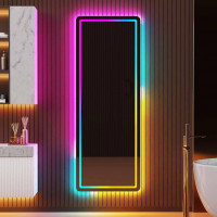 Зеркало с цветной RGB подсветкой для ванной комнаты Анкона