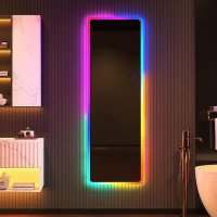 Зеркало с цветной RGB подсветкой для ванной комнаты Катани