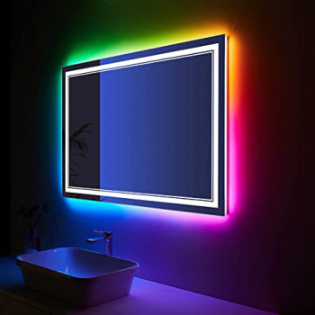 Зеркало с цветной RGB подсветкой для ванной комнаты Люмиро