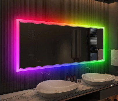 Зеркало с цветной RGB подсветкой для ванной комнаты Верона